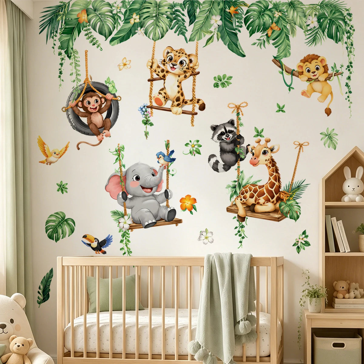 Jungle dieren muurstickers voor kinderen