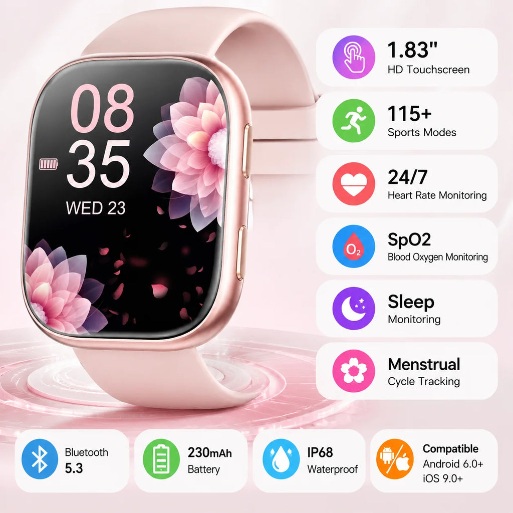 Dames smartwatch fitness tracker