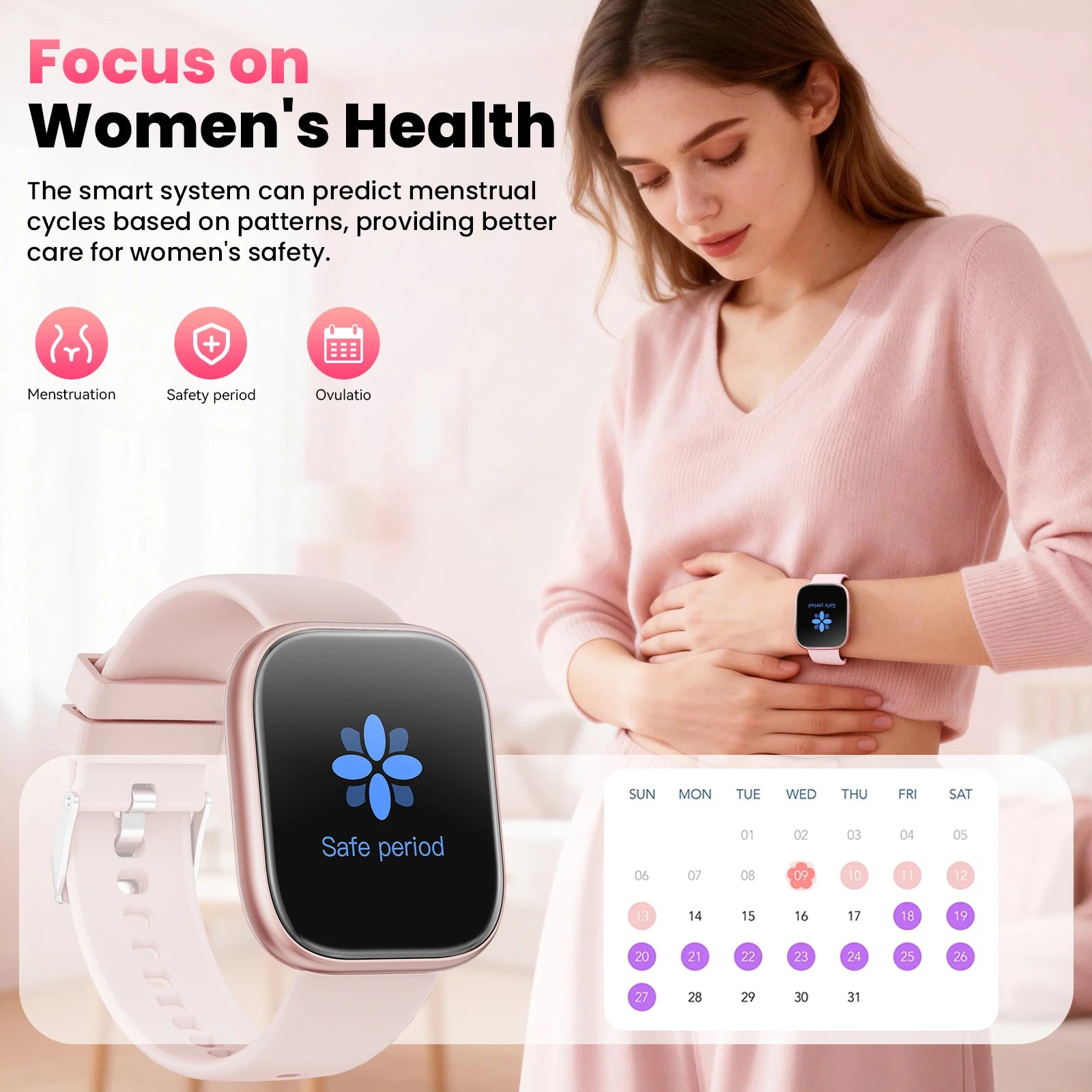 Dames smartwatch fitness tracker