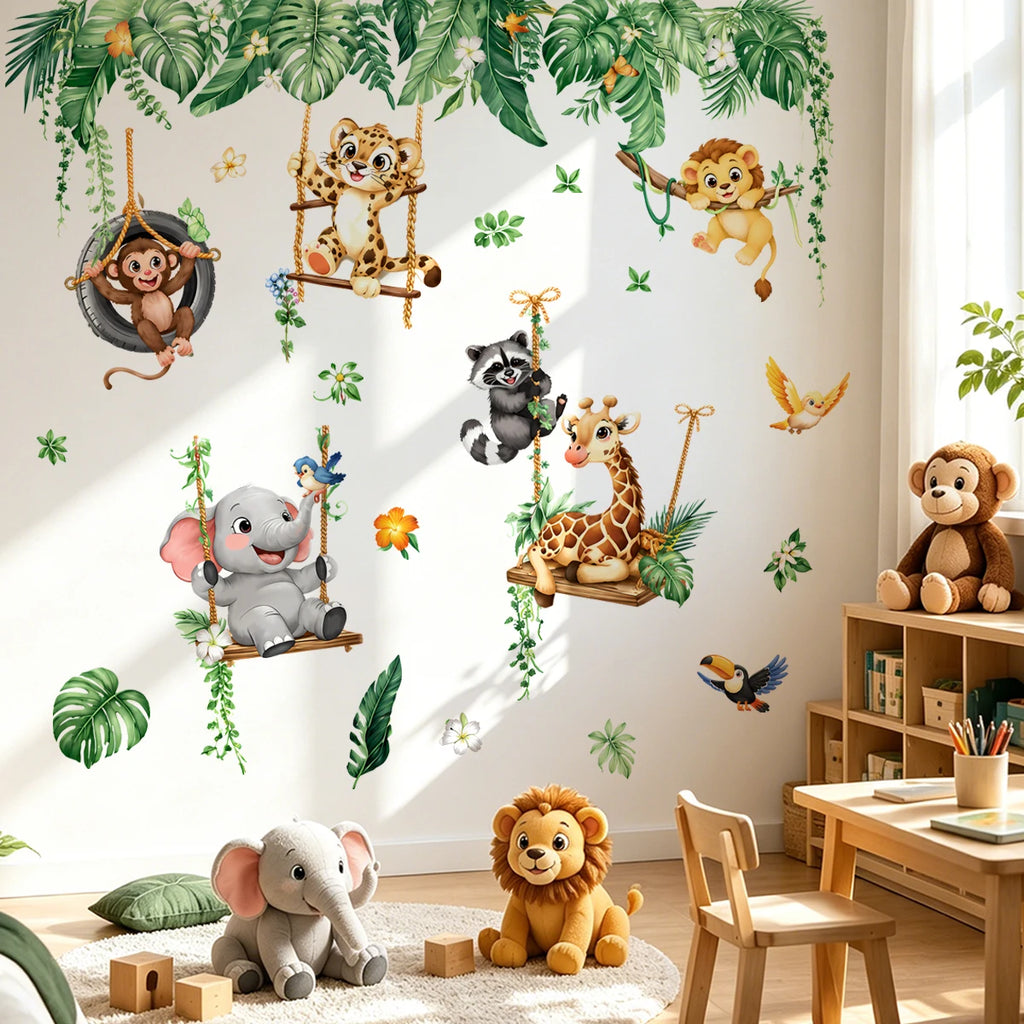 Jungle dieren muurstickers voor kinderen