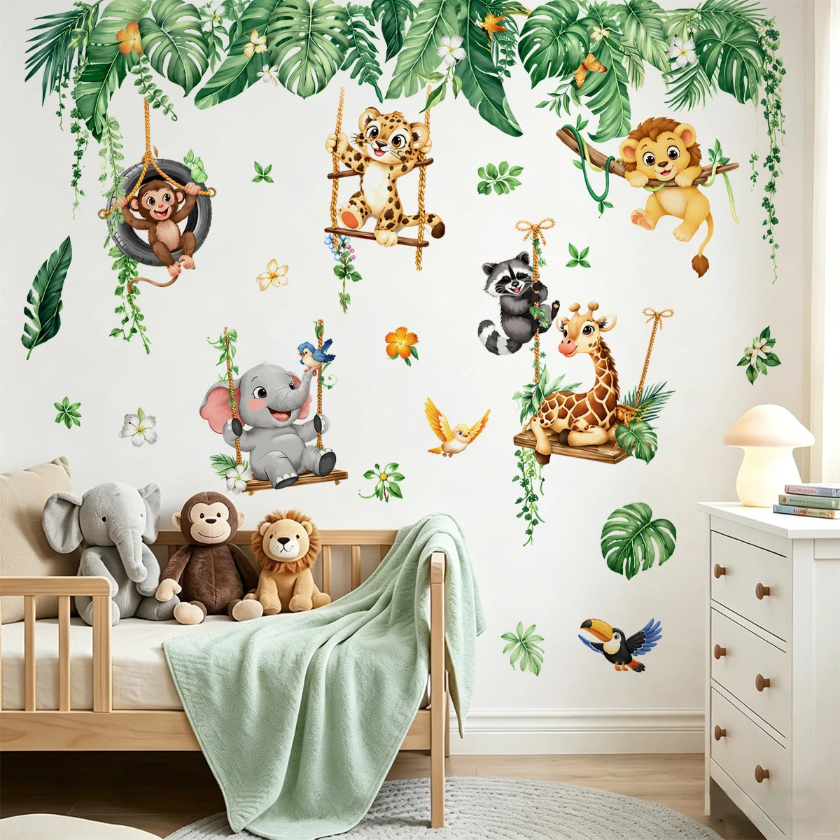 Jungle dieren muurstickers voor kinderen