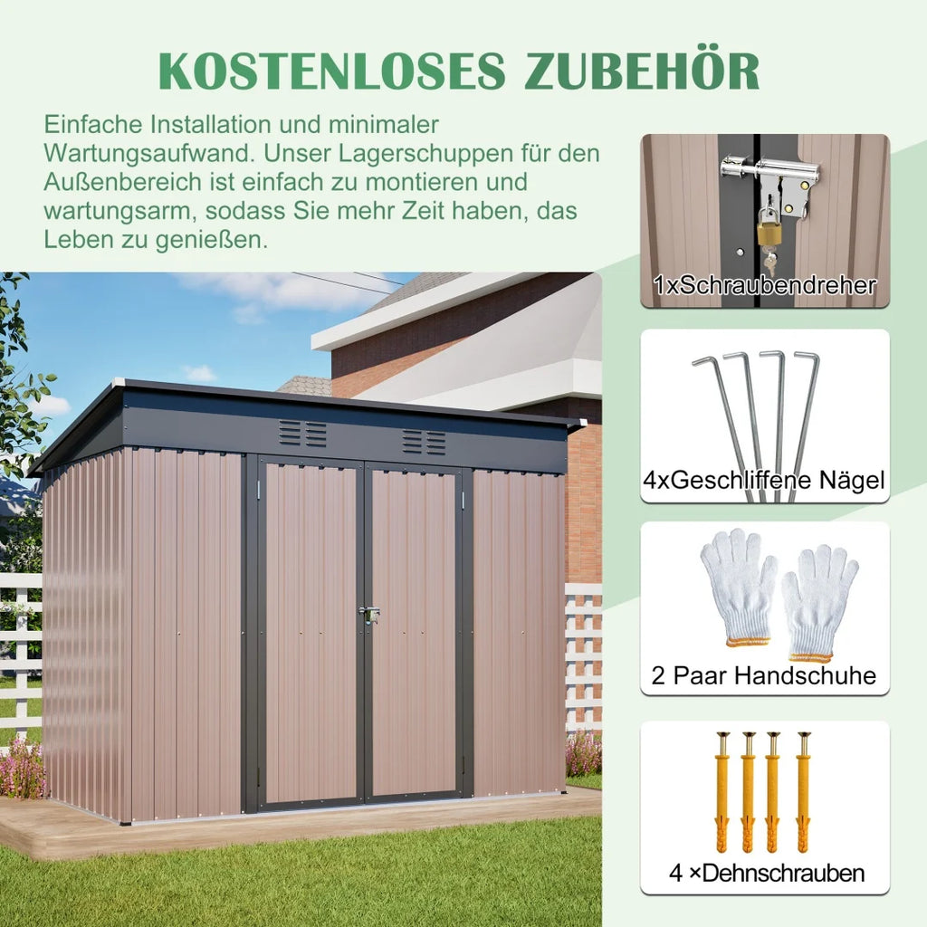 Metalen tuinschuur, 8x4ft, weerbestendig