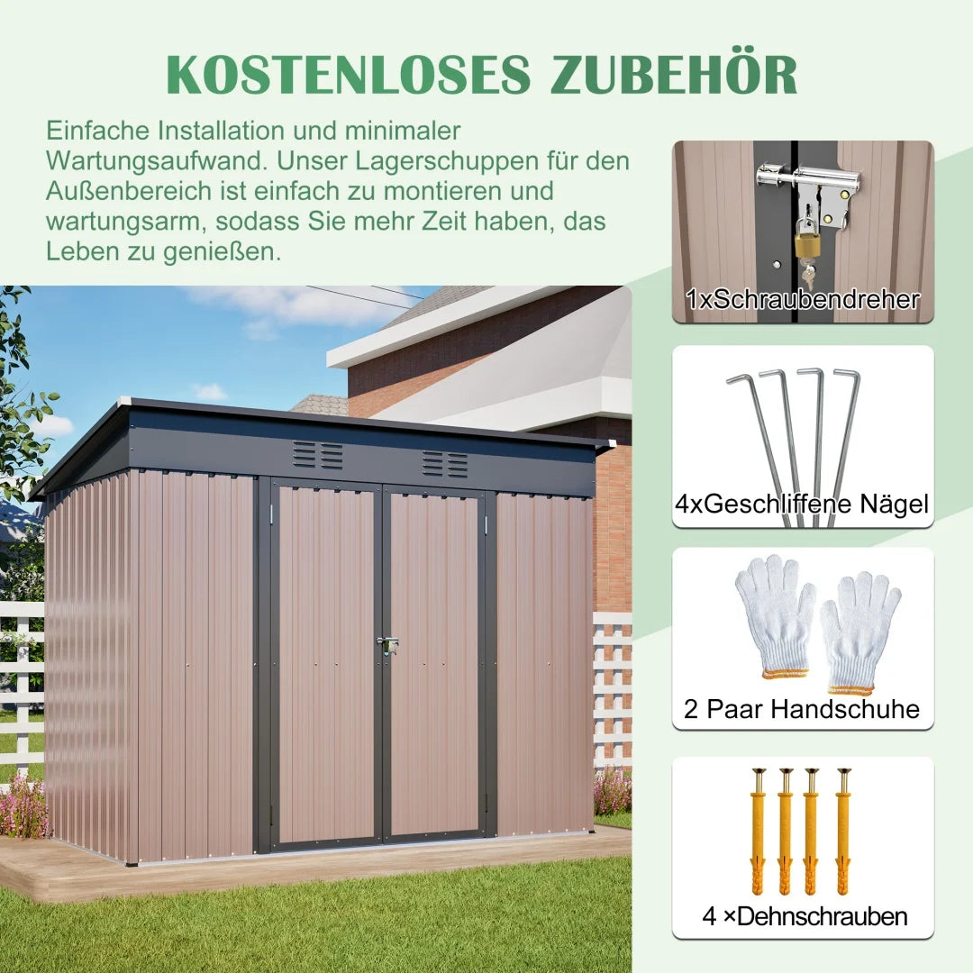 Metalen tuinschuur, 8x4ft, weerbestendig