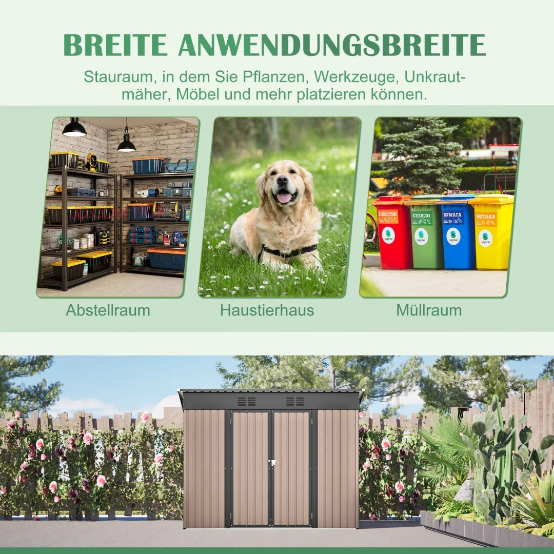 Metalen tuinschuur, 8x4ft, weerbestendig