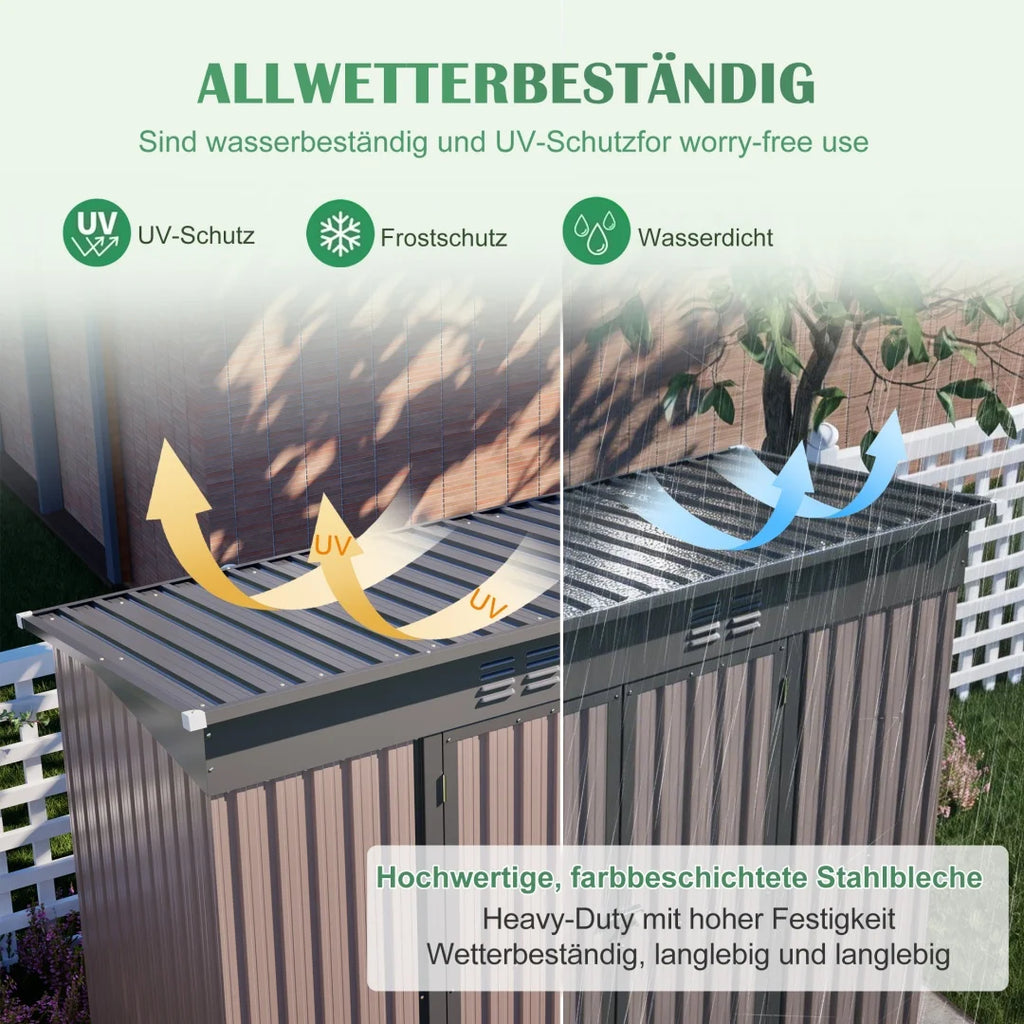 Metalen tuinschuur, 8x4ft, weerbestendig