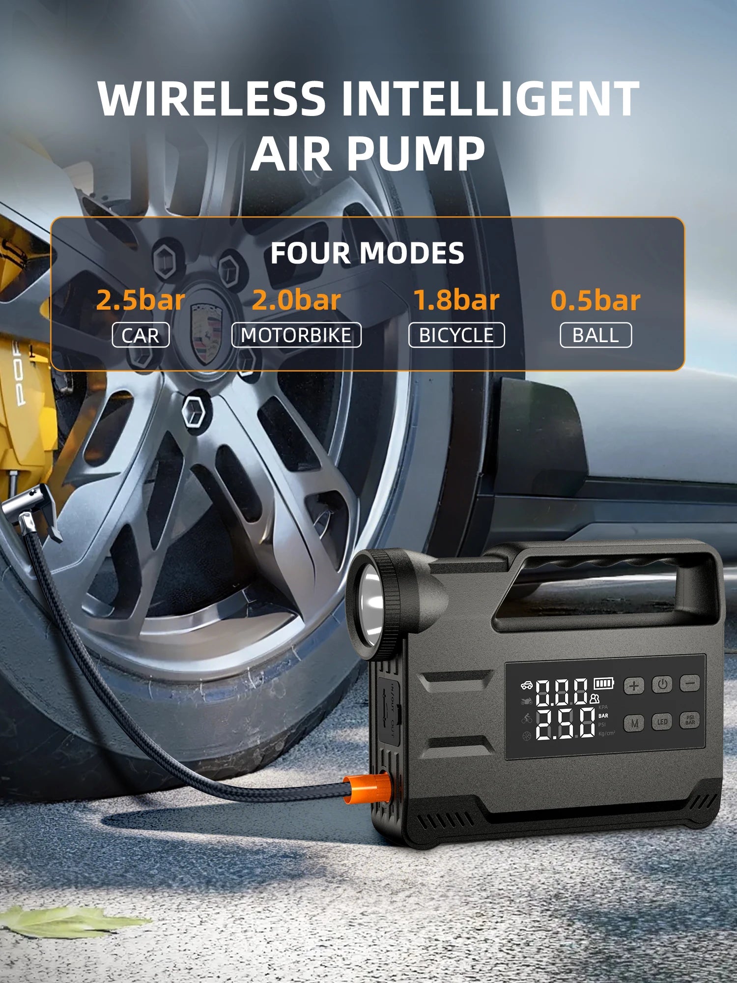 6-in-1 jumpstarter met bandenpomp en powerbank