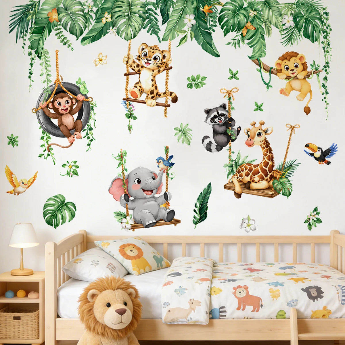 Jungle dieren muurstickers voor kinderen
