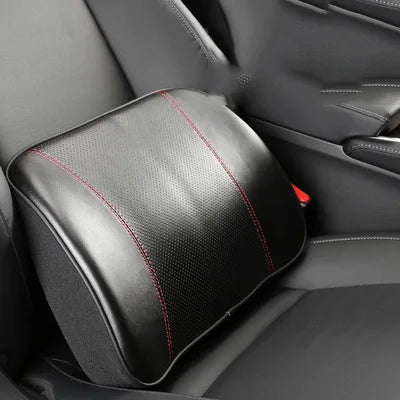 Leren nek- en rugkussenset voor in de auto