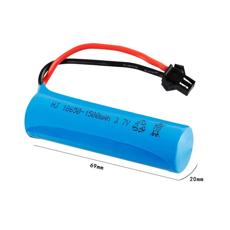 3.7V 1500mAh 18650 Li-ion Accu met Oplader