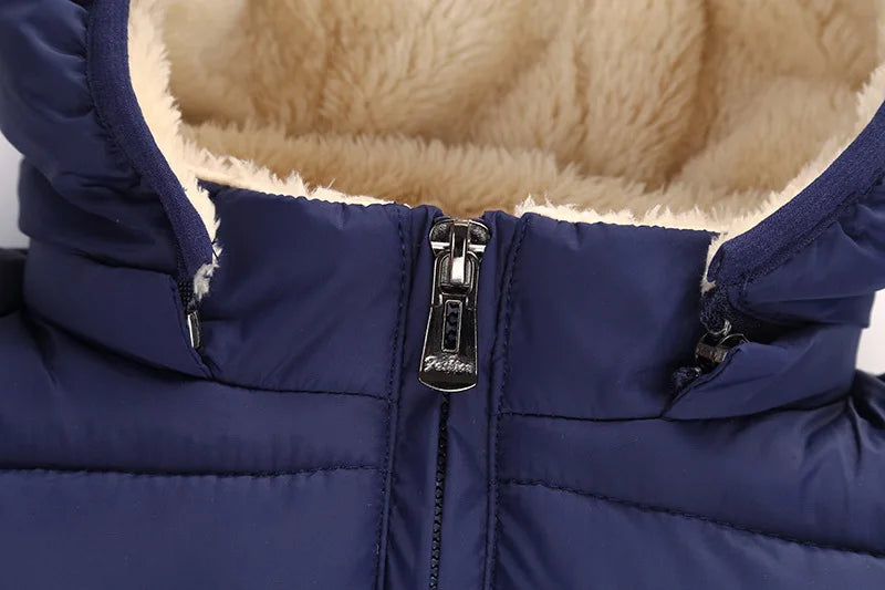 Gevoerde kinderwinterjas met capuchon - afbeelding 12
