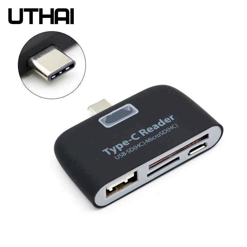 USB-C Multifunctionele Kaartlezer met OTG-adapter