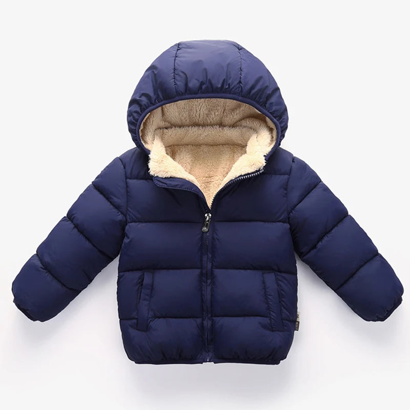Gevoerde kinderwinterjas met capuchon - afbeelding 2