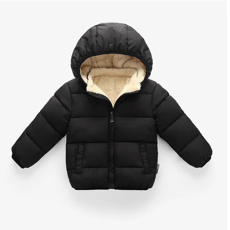 Gevoerde kinderwinterjas met capuchon - afbeelding 17