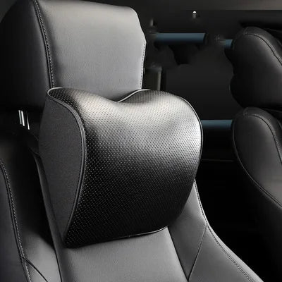 Leren nek- en rugkussenset voor in de auto