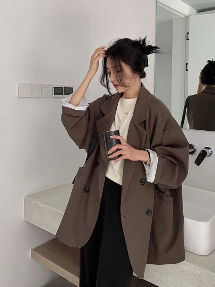 Losse blazer met dubbele rij knopen - afbeelding 12
