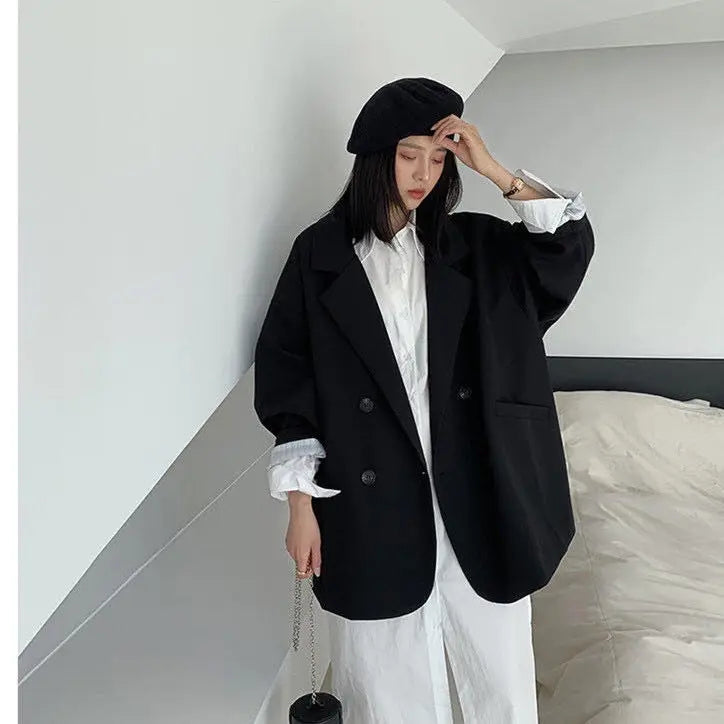 Losse blazer met dubbele rij knopen