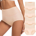 MEIYATING 4-delige hoge taille dames slip, ribbed band