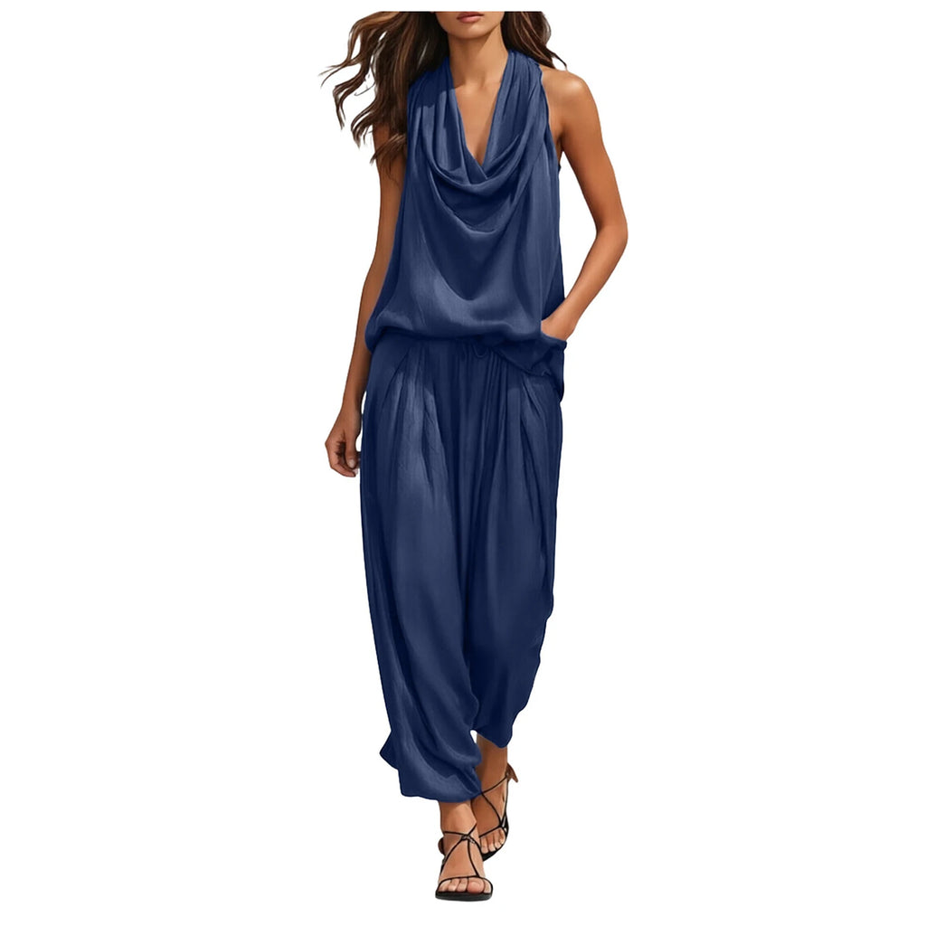Elegante satijnen 2-delige dames set