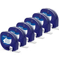 Labeltape voor labelprinter, wit-op-zwart (6-pack)