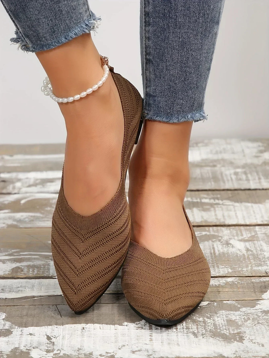 Gebreide spitse ballerina's - afbeelding 30