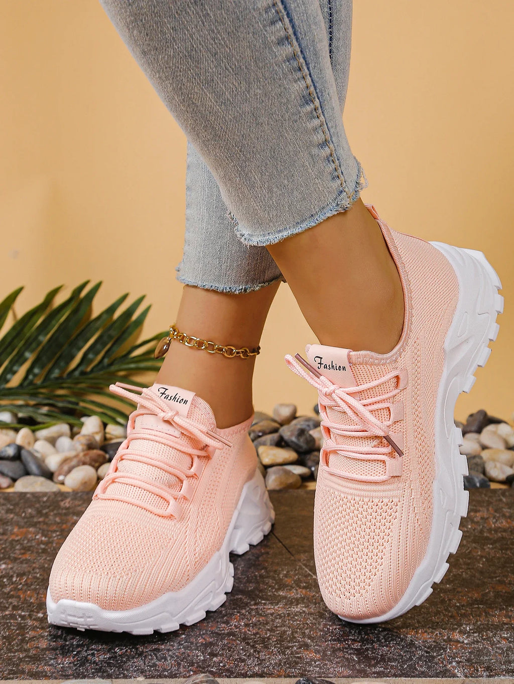 Chunky gebreide plateausneakers - afbeelding 23