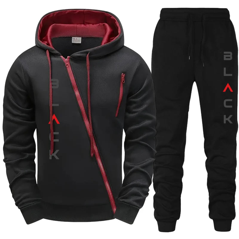 Heren joggingpak met schuine rits - afbeelding 9