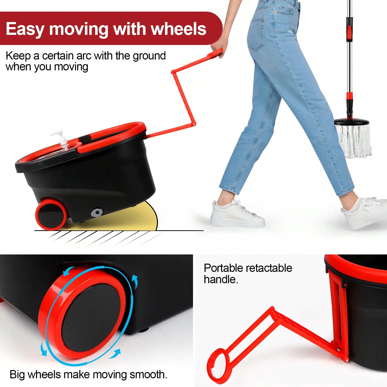 Stevige spinmop met emmerset