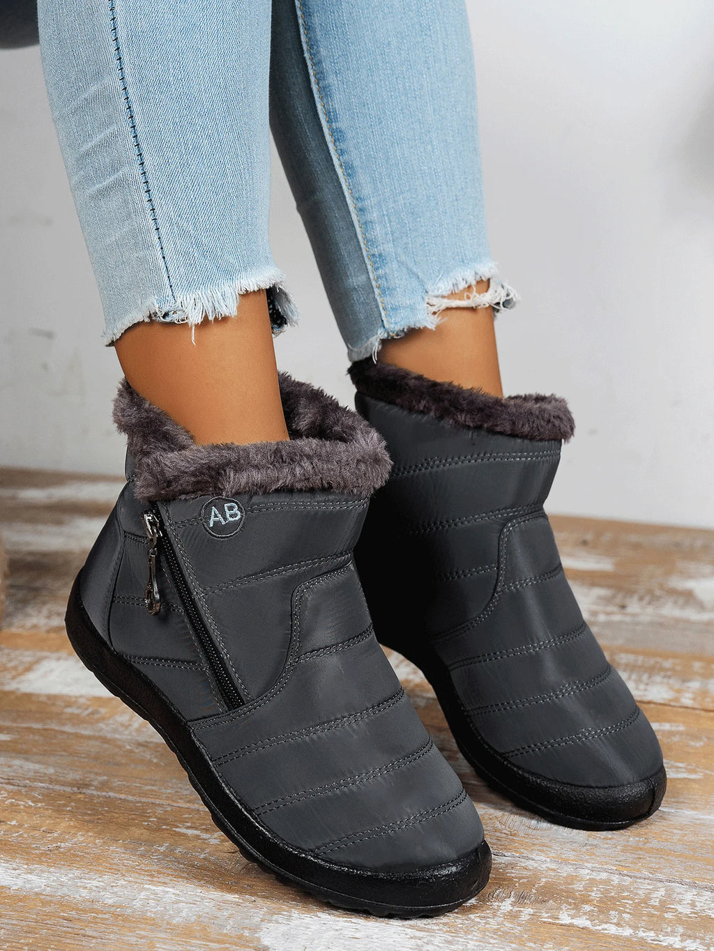 Gewatteerde snowboots met rits - afbeelding 15