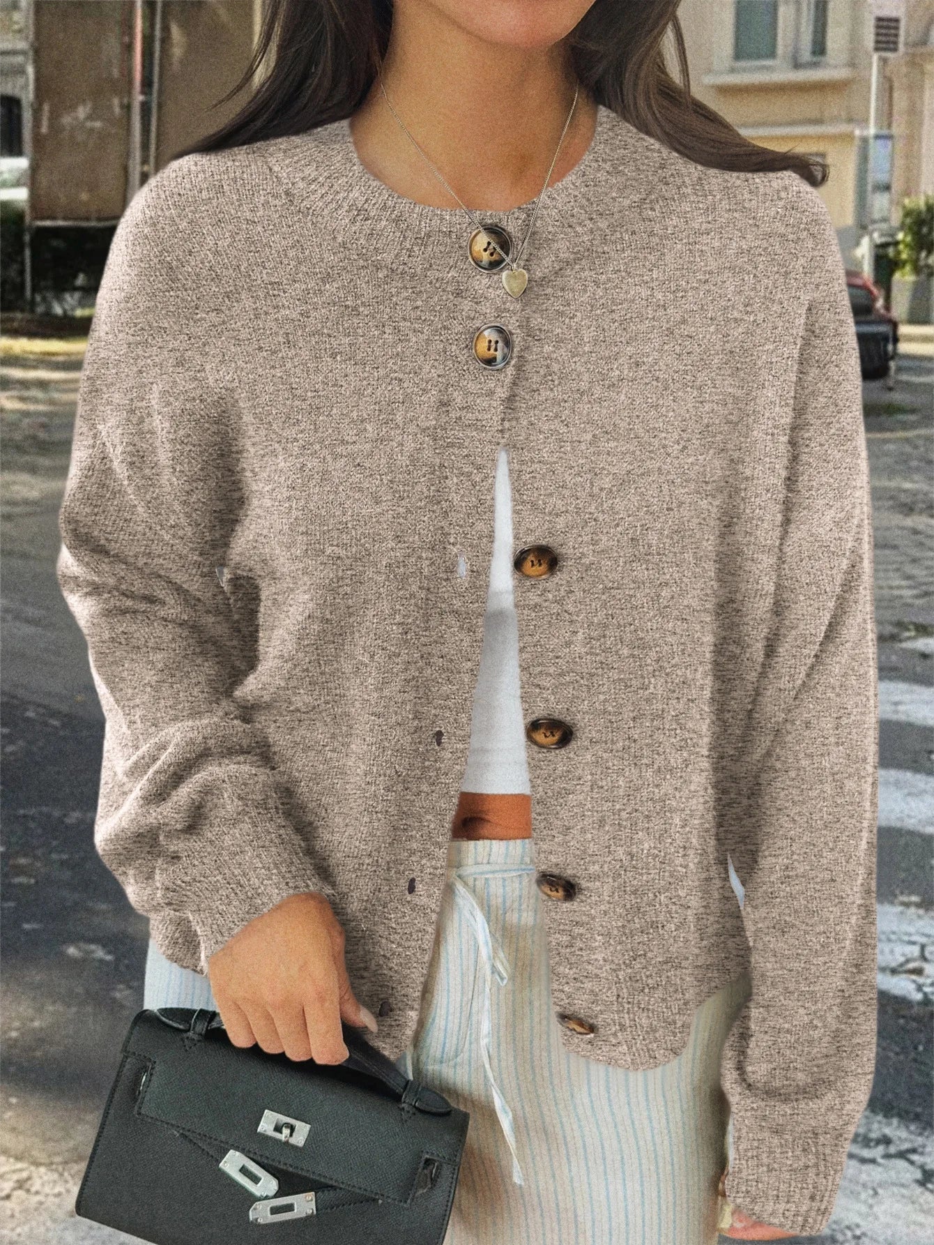 Modieuze dames gebreide cardigan