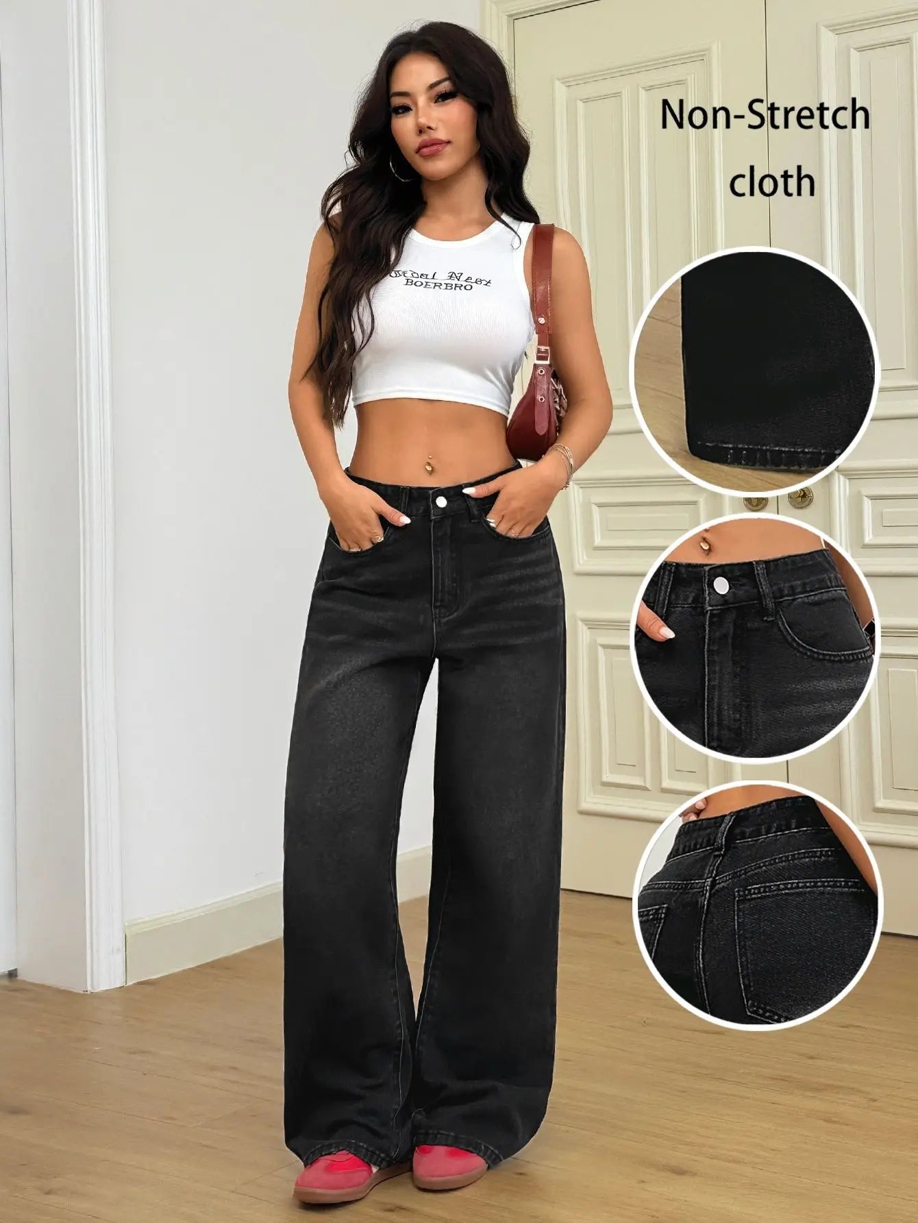 Retro high waist damesjeans