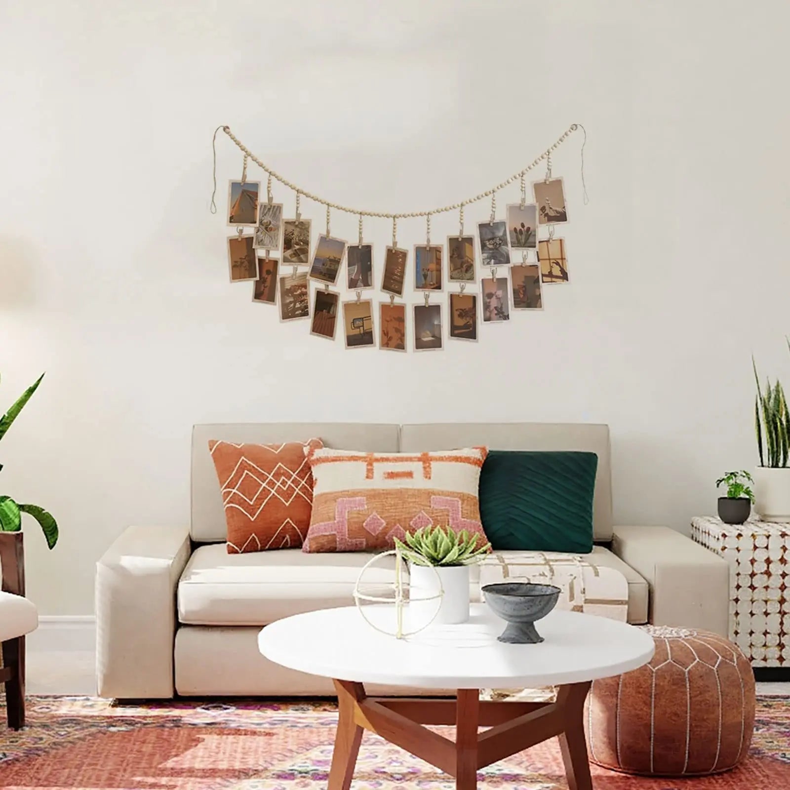 Hangende fotodisplay wanddecoratie
