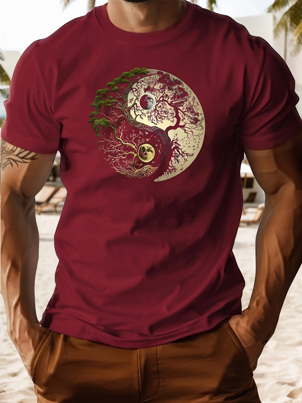 T-shirt met yin-yangprint - afbeelding 31