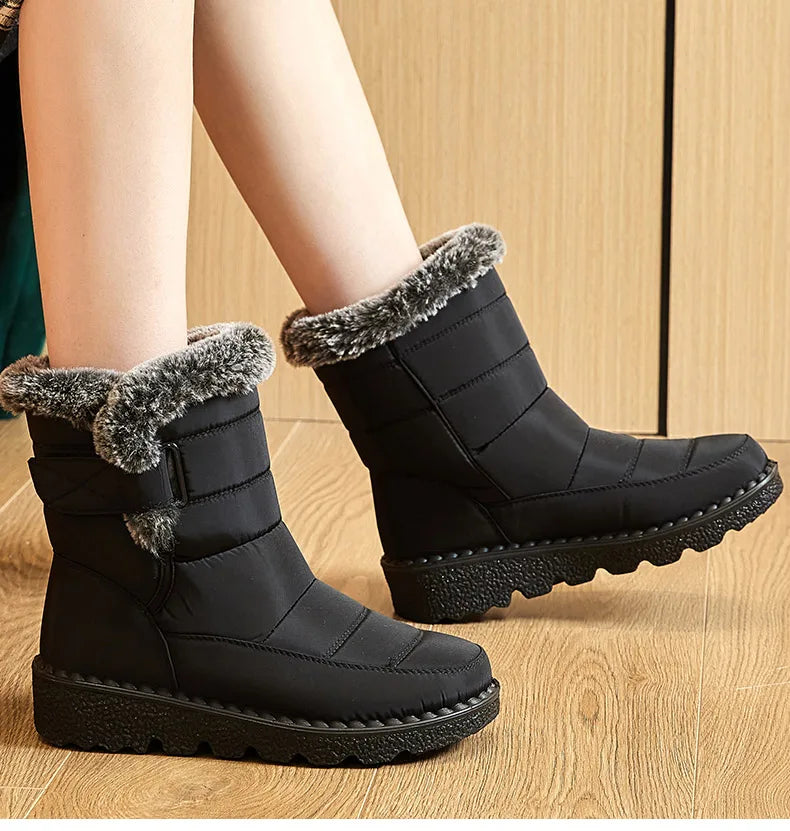 Gevoerde snowboots met klittenband - afbeelding 14