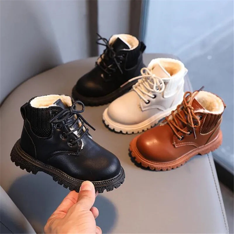 Kinderveterboots met gebreide kraag