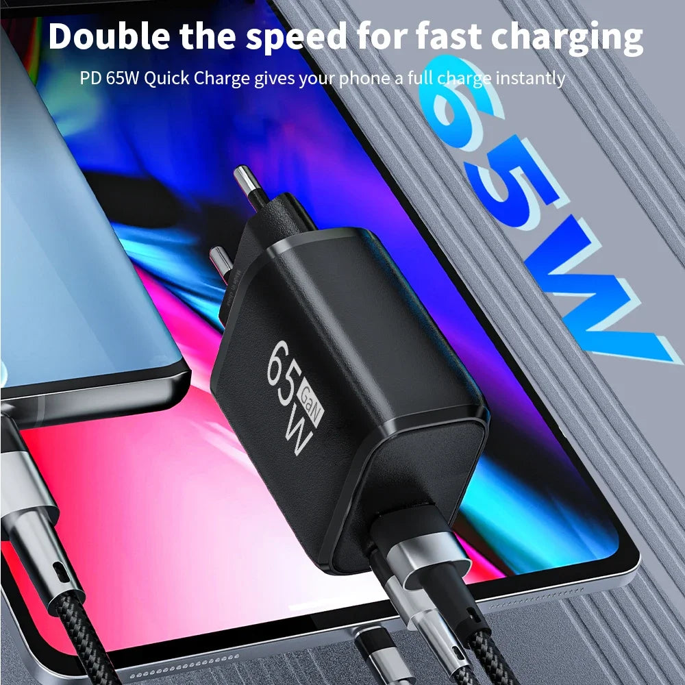 65W GaN USB-C snellader
