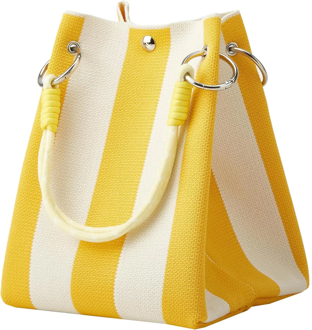 Gestreepte gebreide mini-tas - afbeelding 3