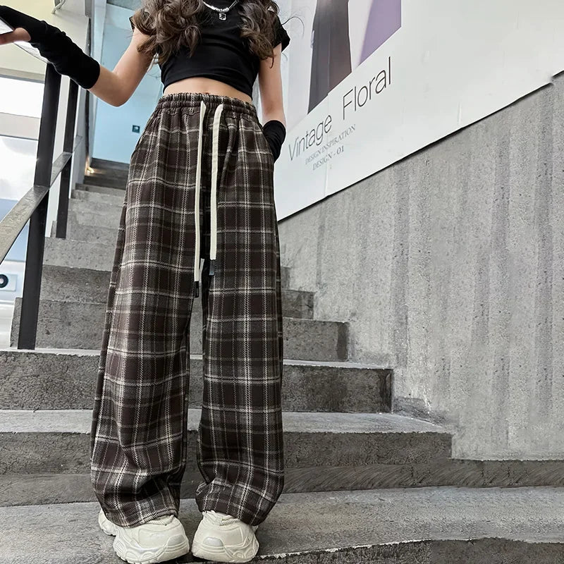 Geruite casual broek