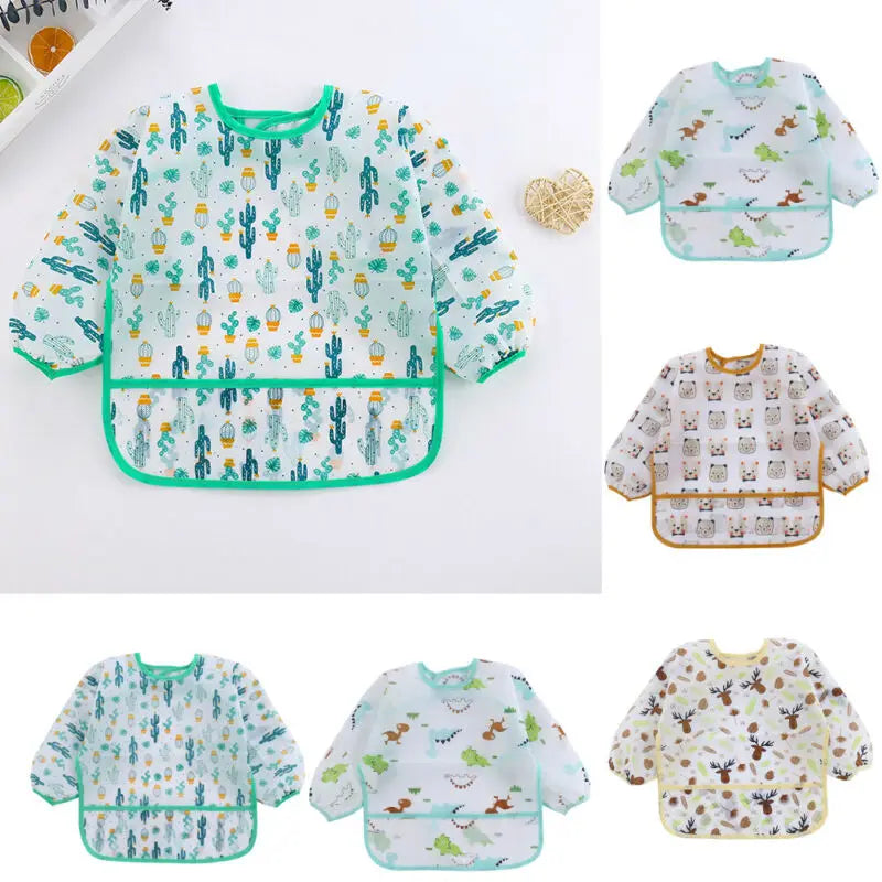 Waterdichte baby slabbetjes met lange mouwen