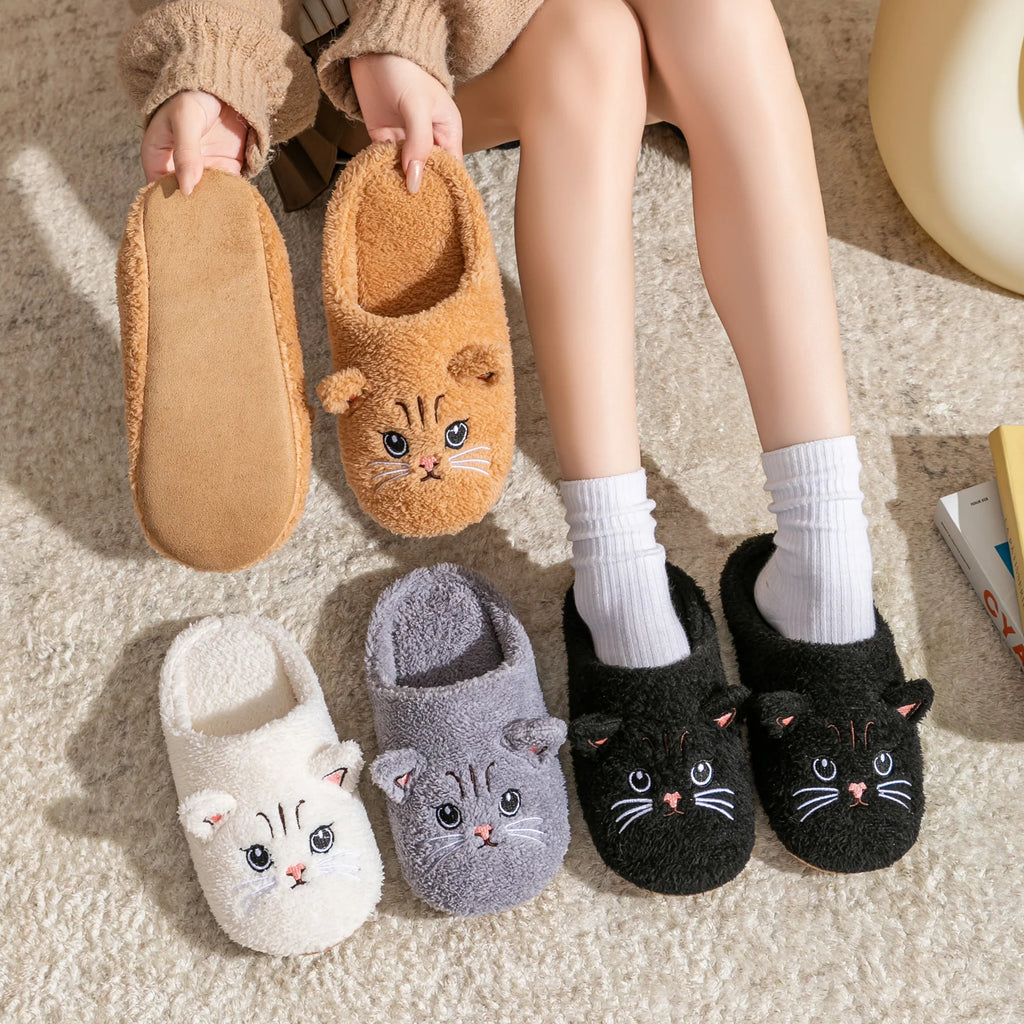 Pluche kattenpantoffels - afbeelding 2