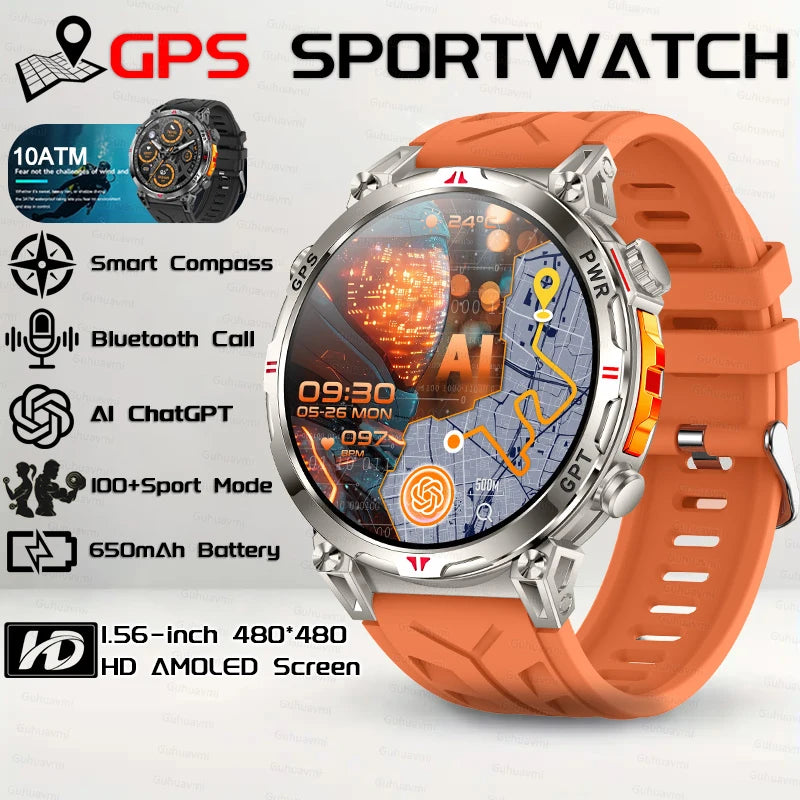Outdoor GPS Sports Smartwatch voor heren