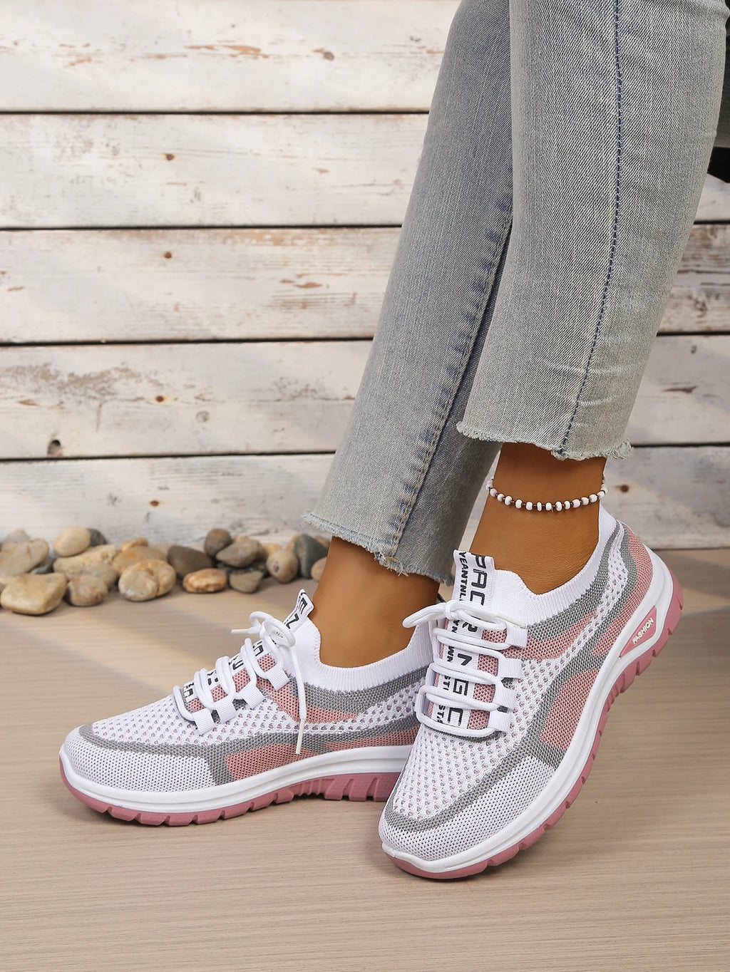 Tweekleurige gebreide sneakers - afbeelding 26