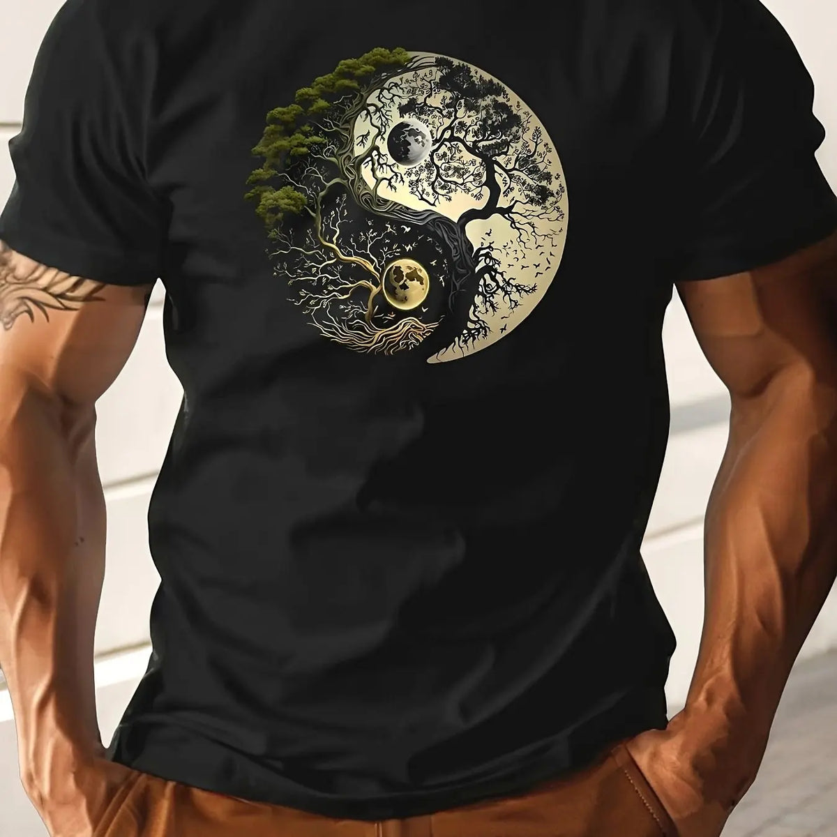 T-shirt met yin-yangprint - afbeelding 39