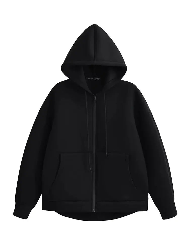 Oversized hoodiejas met rits - afbeelding 3