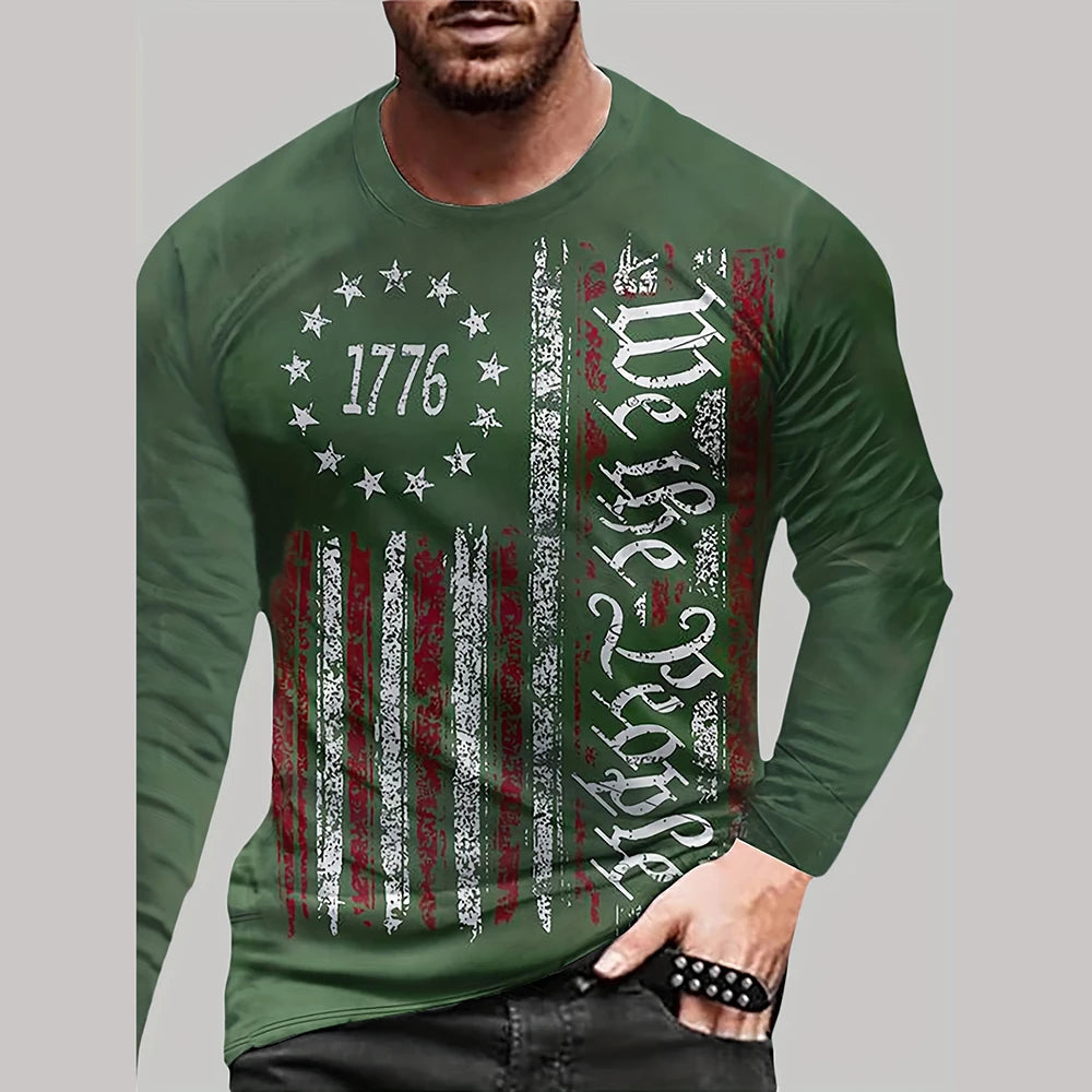 Vintage longsleeve met vlagprint - afbeelding 13