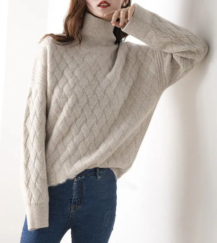 Oversized coltrui met vlechtpatroon - afbeelding 18