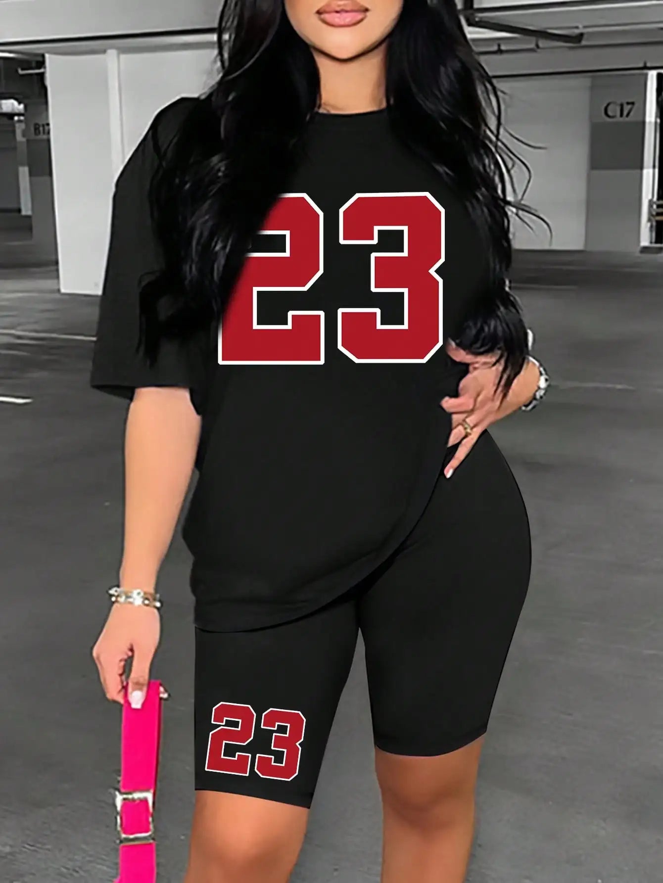 2-delige dames zomerset met Number 23-print
