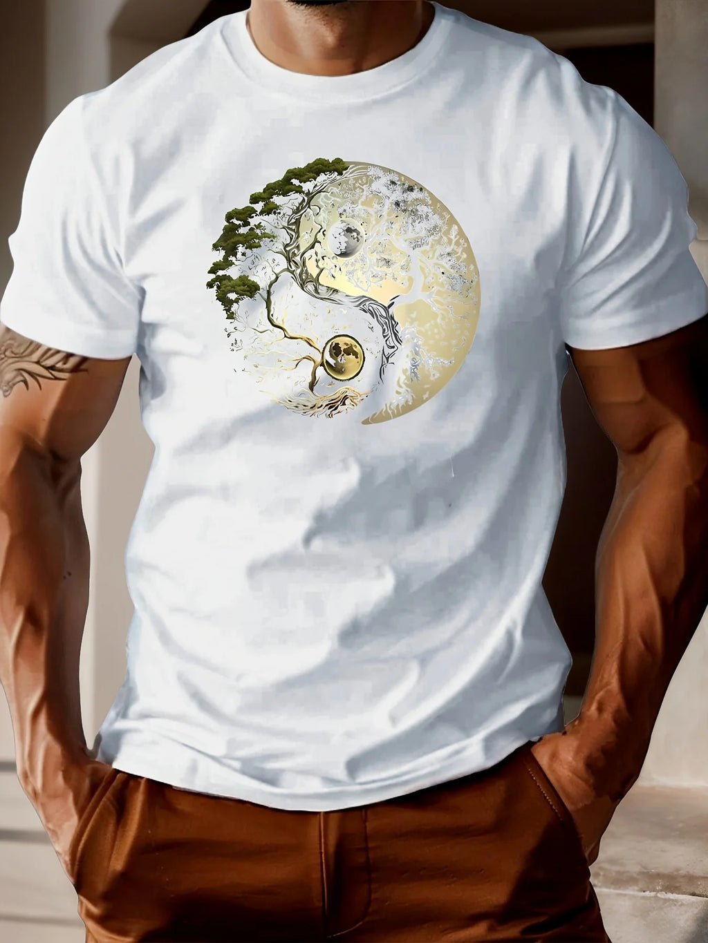 T-shirt met yin-yangprint - afbeelding 11