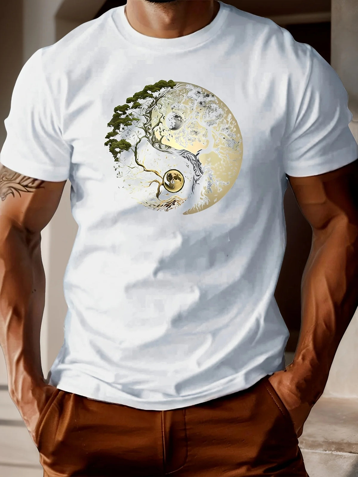 T-shirt met yin-yangprint - afbeelding 11