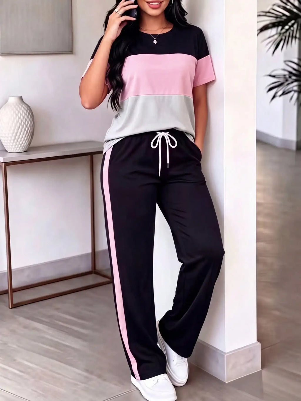 Gestreepte T-shirt set