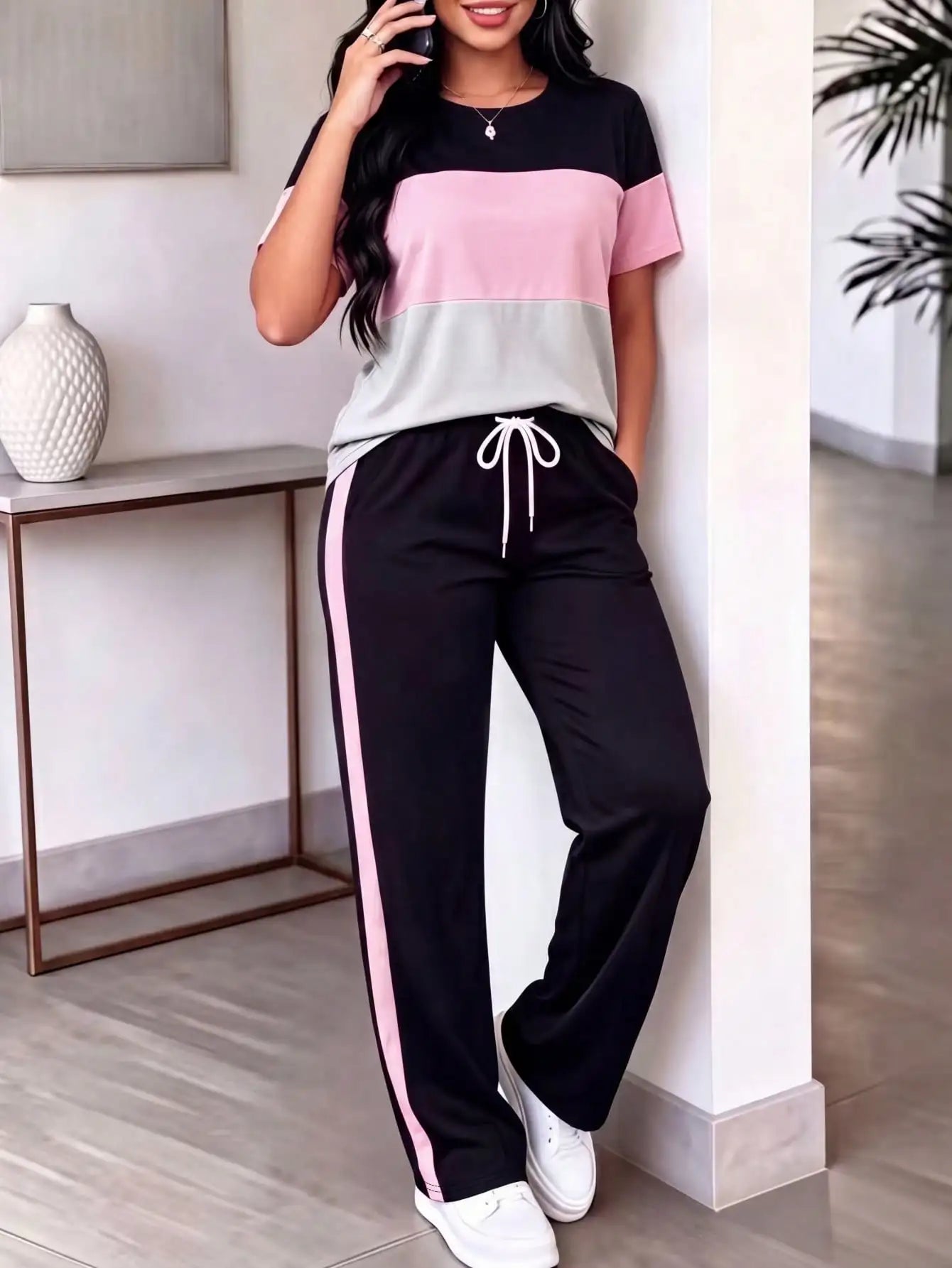 Gestreepte T-shirt set